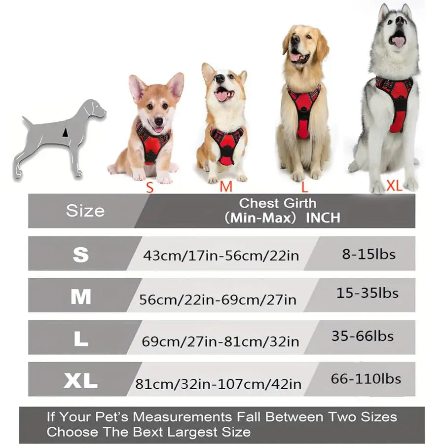 No-Pull Dog Harness – Reflective, Front Clip, Heavy Duty for All Sizes