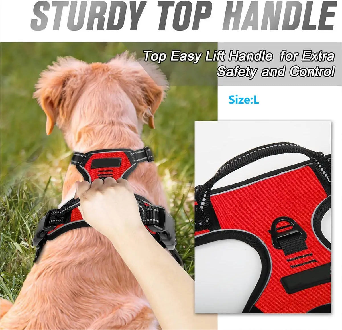 No-Pull Dog Harness – Reflective, Front Clip, Heavy Duty for All Sizes