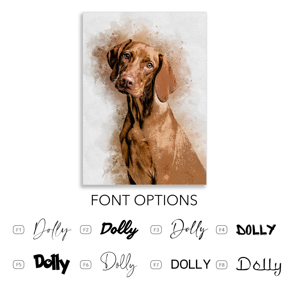 Custom Pet Portrait from Photo – Watercolor Canvas Print for Dogs & Cats