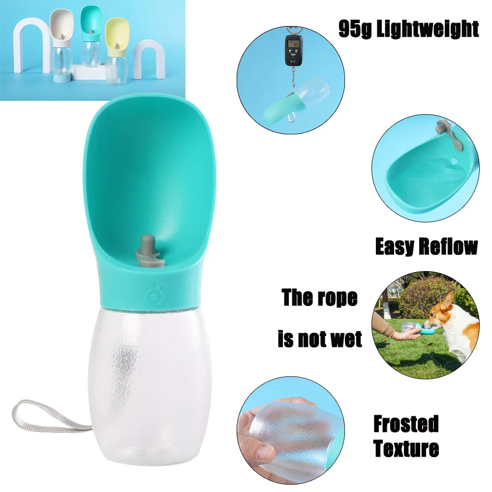Portable Pet Water Bottle with Drinking Bowl – Travel Hydration for Dogs & Cats