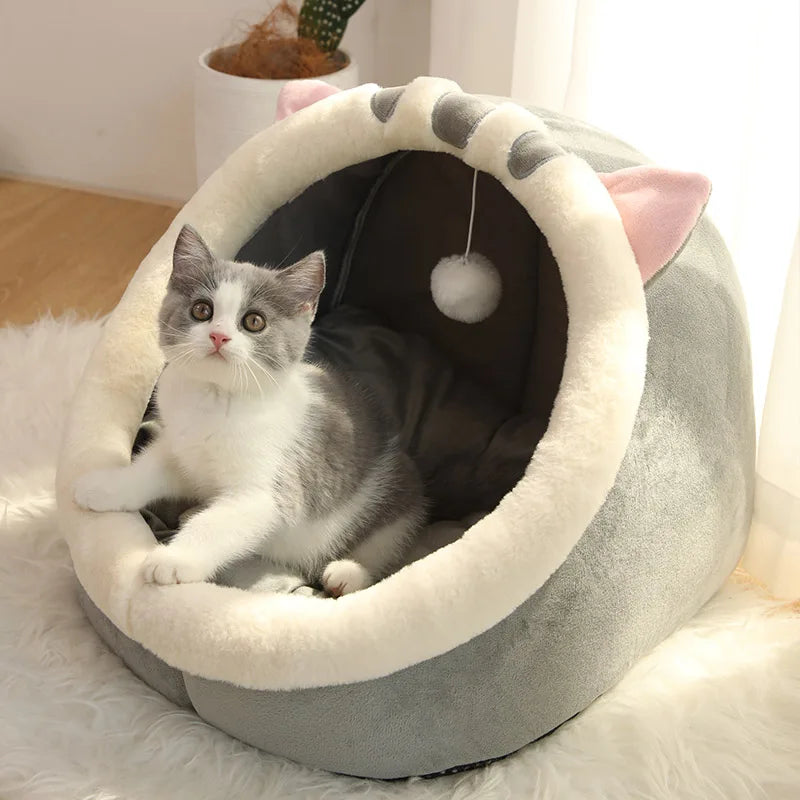 Cat Cave Tent Bed – Self-Warming, Foldable & Washable for Cats & Small Dogs