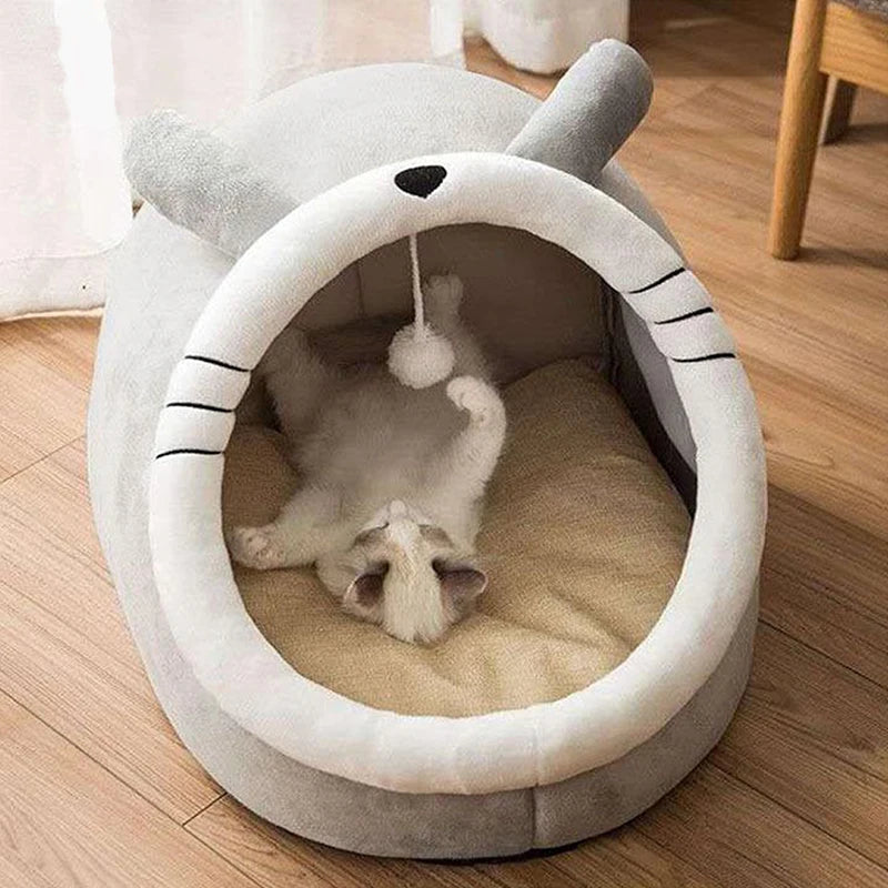 Cat Cave Tent Bed – Self-Warming, Foldable & Washable for Cats & Small Dogs