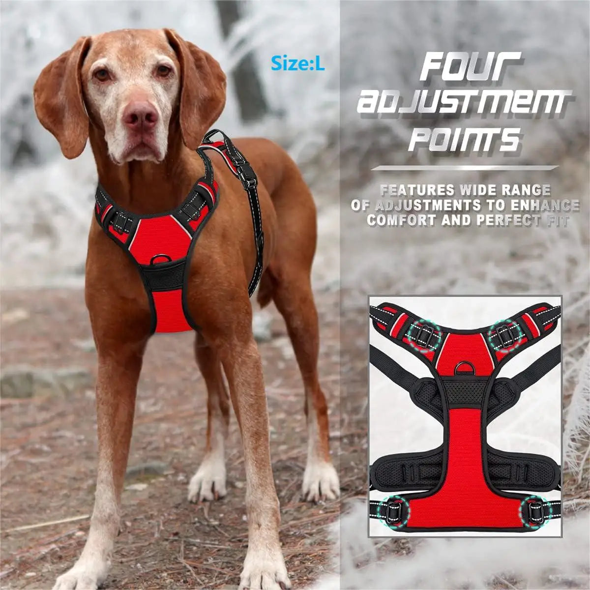 No-Pull Dog Harness – Reflective, Front Clip, Heavy Duty for All Sizes